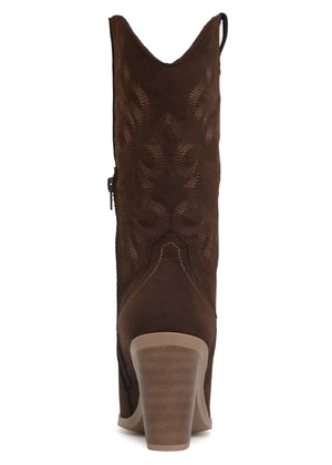 6966 BOTA VAQUERA BORDADA MARRON