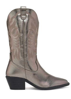 7989 BOTA TACON BAJO COLOR ACERO