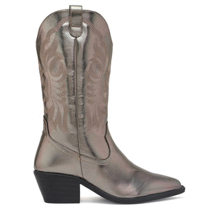 7989 BOTA TACON BAJO COLOR ACERO