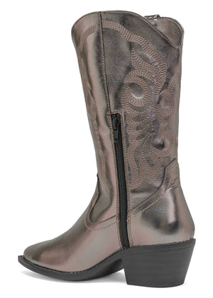 7989 BOTA TACON BAJO COLOR ACERO