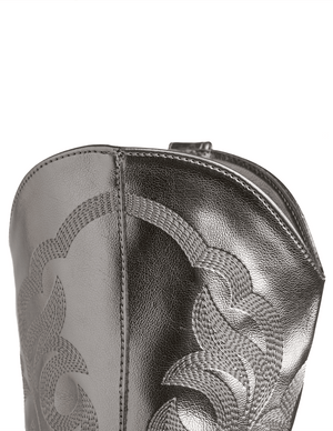 6966 BOTA ALTA BORDADA COLOR ACERO